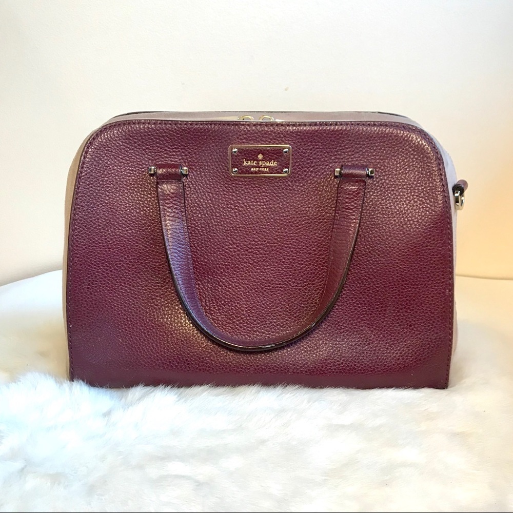 Kate Spade Leather Satchel Red/Tan Speedy Bag